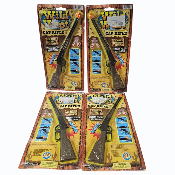 Lot of 4 Jaru Wild West TOY Cap Rifle Die Cast Metal Firing Mechanism 11" NOS - Picture 2 of 9